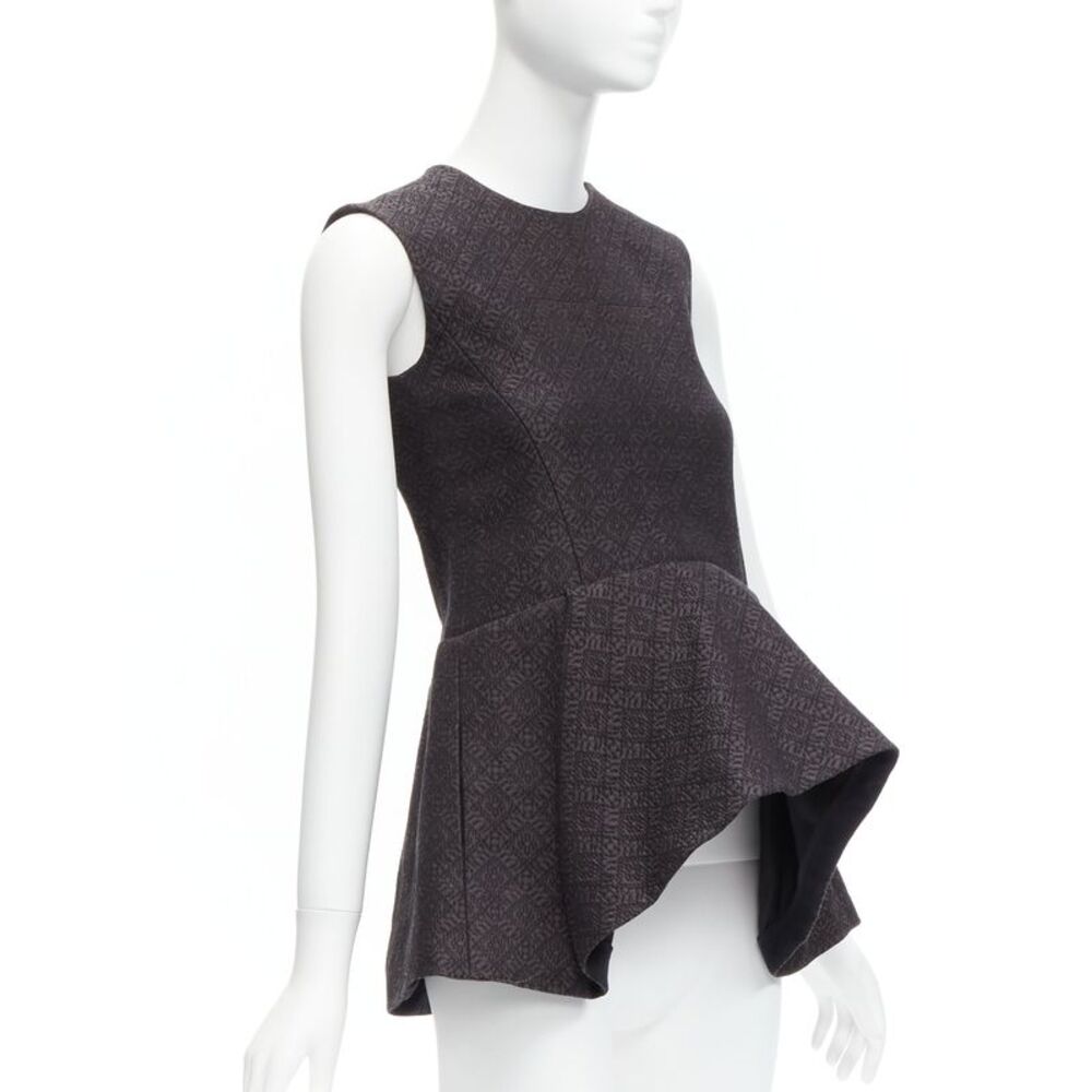 Celine Phoebe Philo cotton jacquard waterfall peplum top